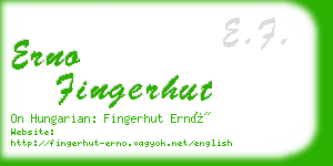 erno fingerhut business card